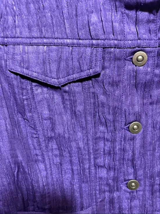 Ruby Rd. Deep Purple Textured Button-Front Jacket - Picture 8 of 10